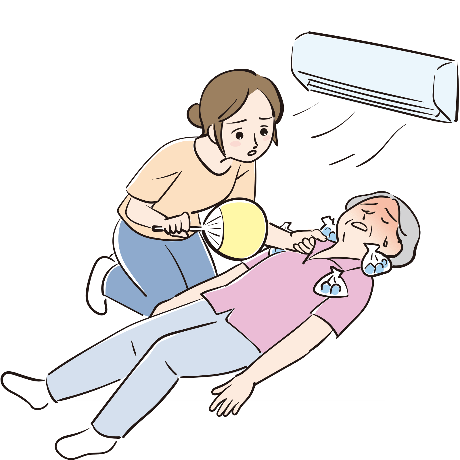 画像:氷枕や保冷剤も効果的