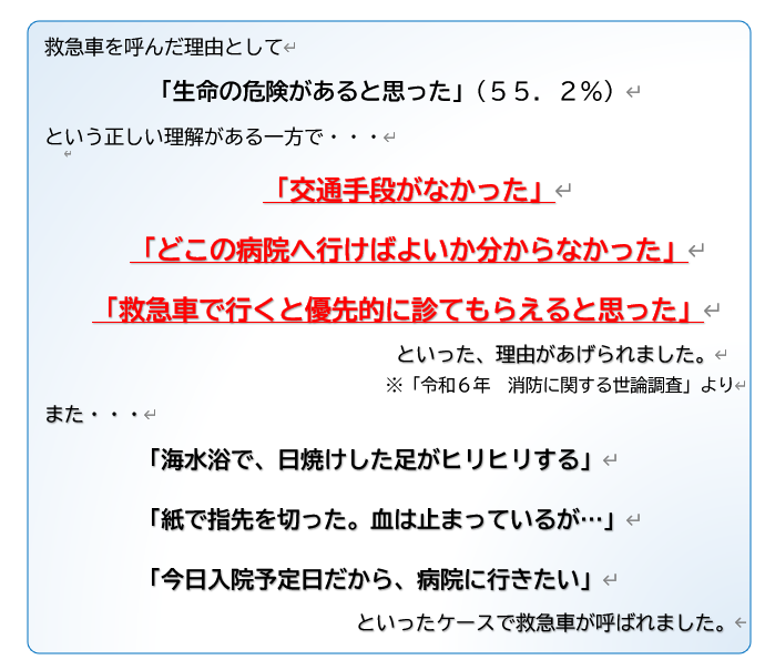  図2救急車要請理由の一例