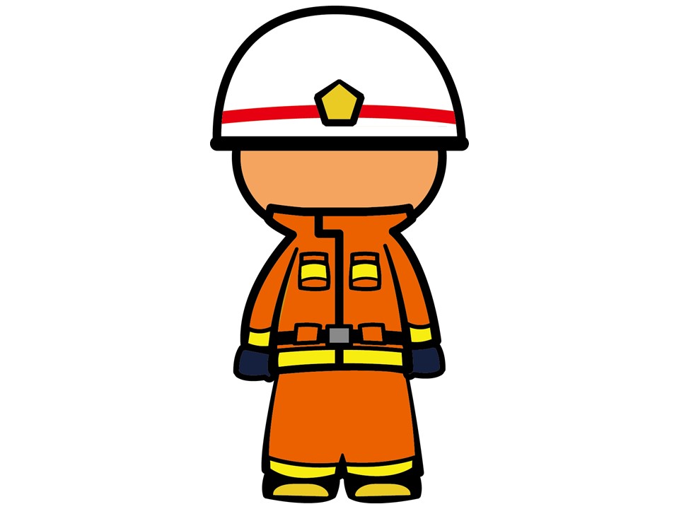保安帽防火衣救助隊員イラスト