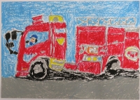 消防車の絵　糀谷小　高玉千怜