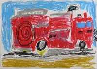 消防車の絵　糀谷小　杉浦煌彪