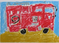 消防車の絵　糀谷小　小野瑠華