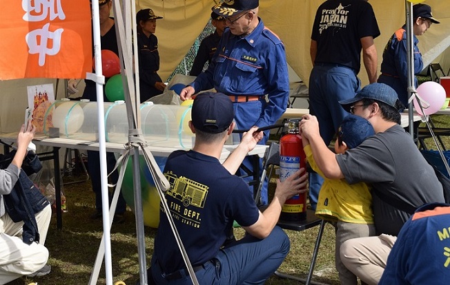 初期消火体験コーナー