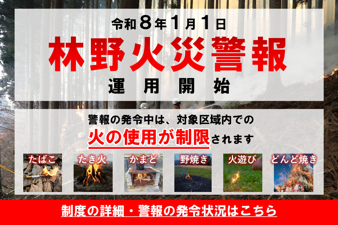 メインビジュアル画像：林野火災警報等の運用開始