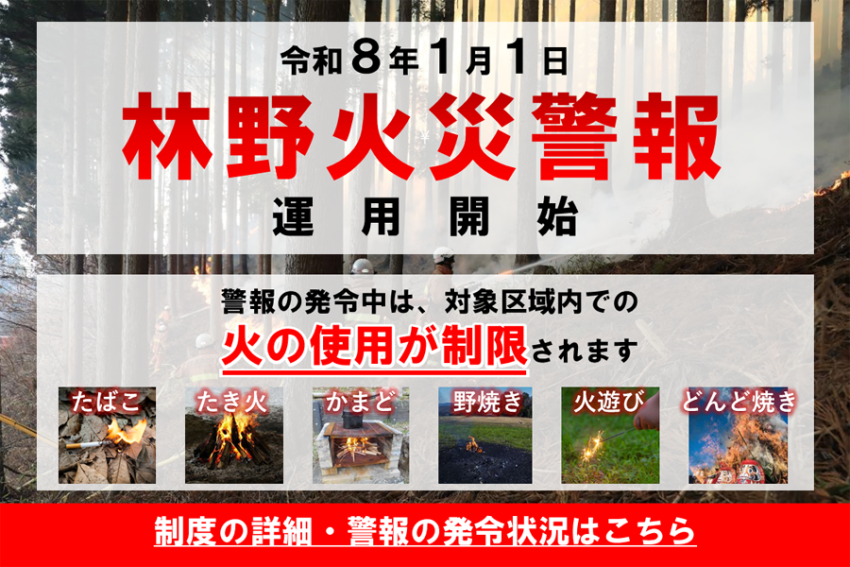 メインビジュアル画像：林野火災警報等の運用開始について