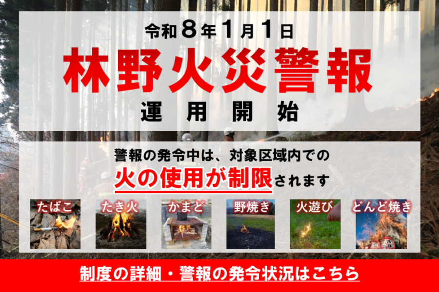 メインビジュアル画像：林野火災警報運用開始