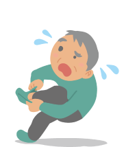 ころぶ高齢男性