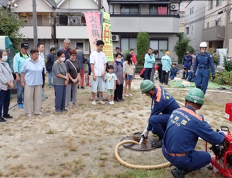 自治会の防災訓練の様子