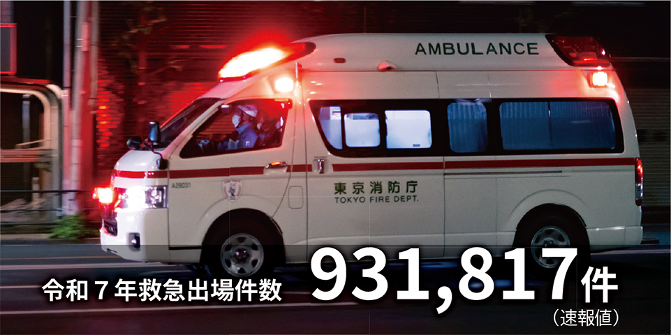 令和7年救急出場件数　931,817件（速報値）