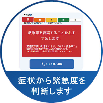 症状から緊急度を判断します