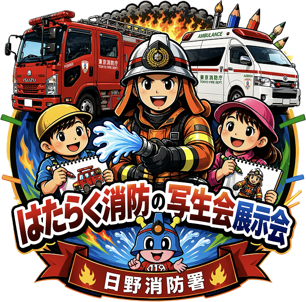 はたらく消防の写生会展示会