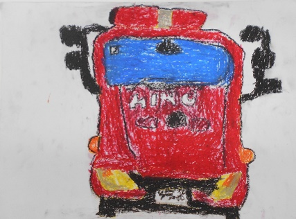 消防車の絵　東六郷小　ありがゆずは