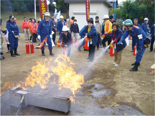 防災訓練のようす