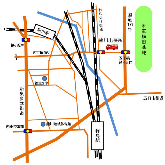 熊川出張所へのアクセス地図