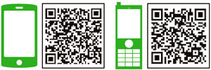 画像：スマホ（東京消防庁ホームページ）と携帯電話（東京消防庁モバイルホームページ）のイメージでQRコード表示