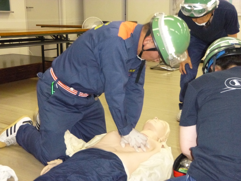 消防団応急救護訓練の写真