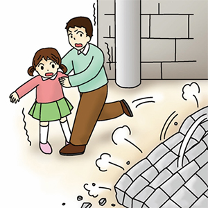 ブロック塀などには近寄らない