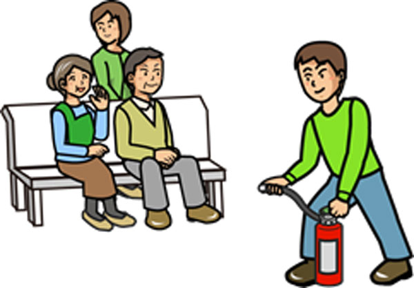 防火防災訓練 イラスト