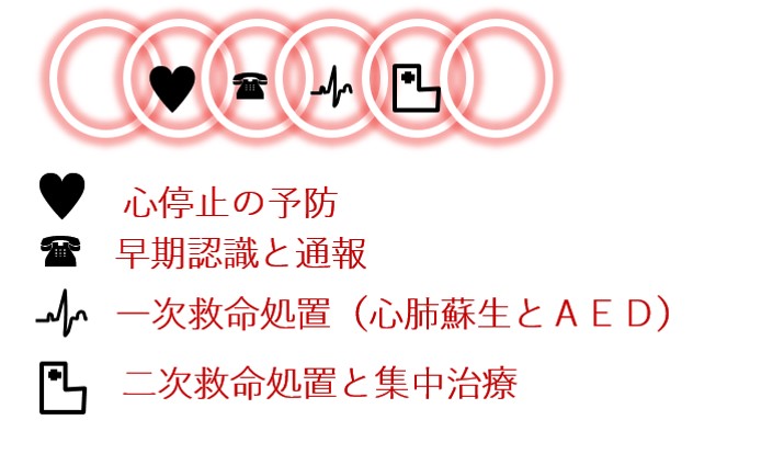 救急の連鎖（チェーン・オブ・サバイバル） 図
