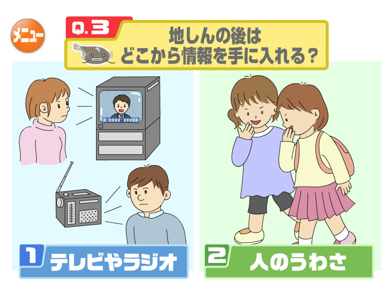 地しんの後はどこから情報を手に入れる？